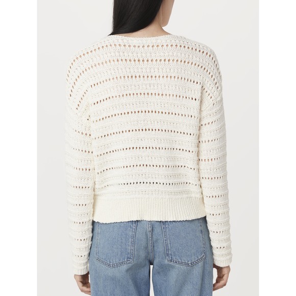 Frank And Oak The Openwork Boat Neck Sweater in Cream Size XSXS - Picture 3 of 4